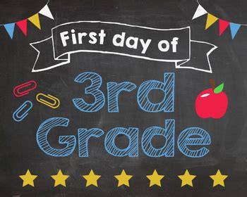 First Day of 3rd Grade sign - PRINTABLE by Red Morning Studios | TpT