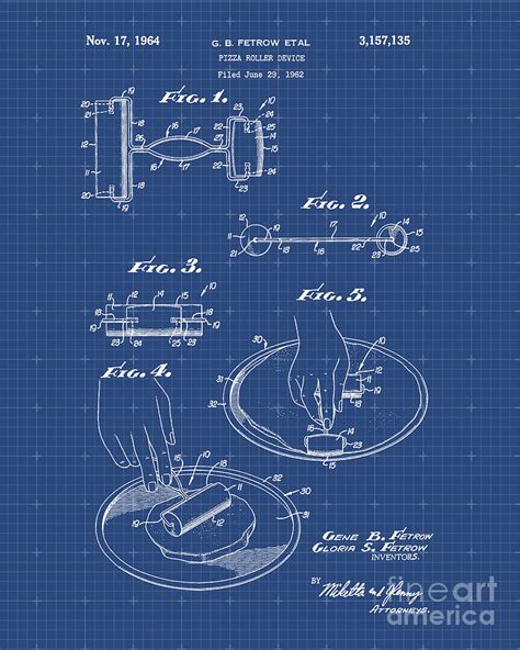 Pizza Roller Device Patent Print Digital Art by Visual Design - Fine ...