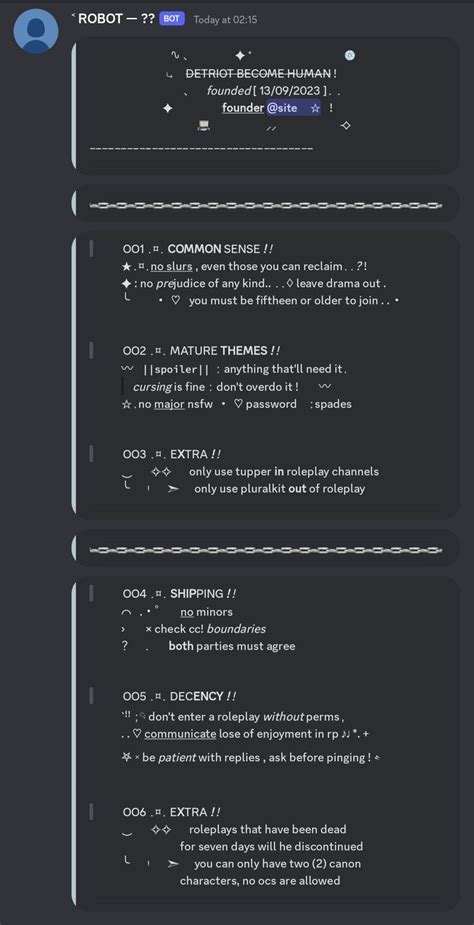 discord rules layout