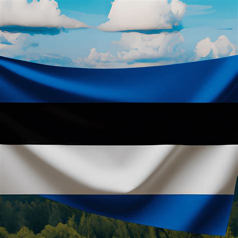 Estonian Flag Colors with Landscape Background · Creative Fabrica