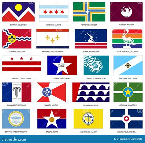 US City Flags Vector | CartoonDealer.com #31903095