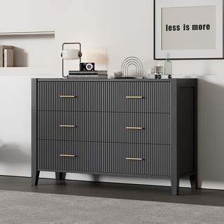 6 Drawer Bedroom Dresser with Metal Handle Modern Wood Storage Cabinet ...