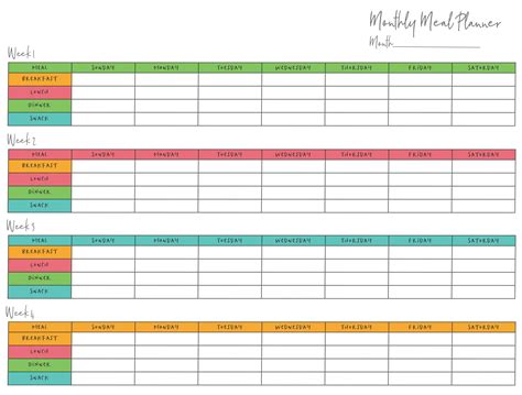 Monthly Dinner Planner - 10 Free PDF Printables | Printablee