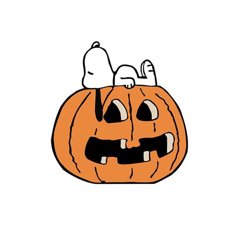 Snoopy on Halloween Pumpkin Digital Art by Bumin Gendra