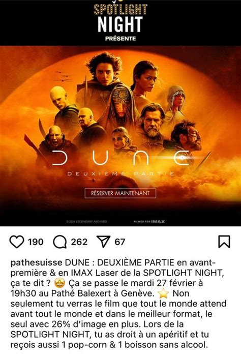 Pathé Balexert Dune avant-première IMAX apéro mardi 27.2 | Kaufen auf Ricardo