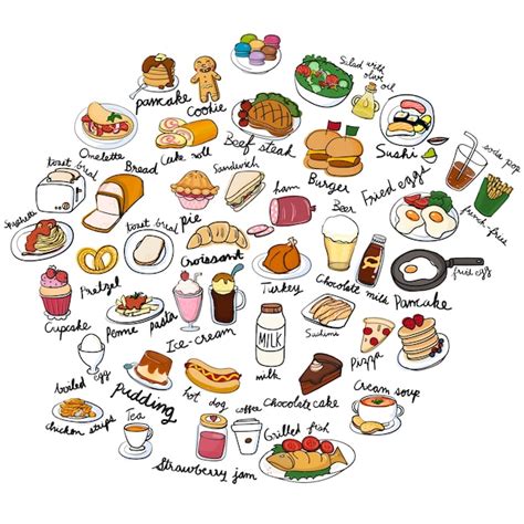 Free Vector | Illustration drawing style of food collection