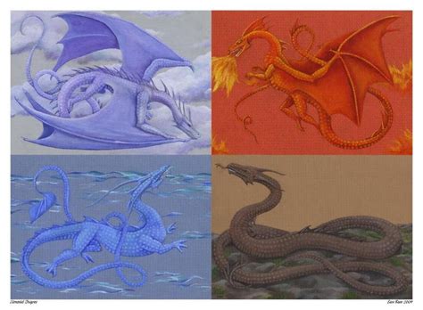 Elemental Dragons by AcuteCat on DeviantArt | Elemental dragons, Dragon ...