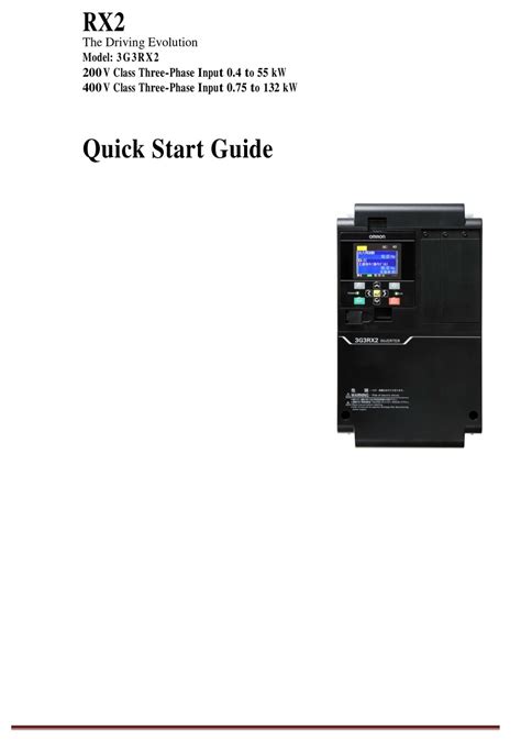 OMRON 3G3RX2 SERIES INVERTER QUICK START MANUAL | ManualsLib