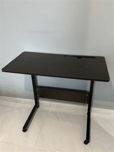 Adjustable desk with wheels, Furniture & Home Living, Furniture, Tables & Sets on Carousell