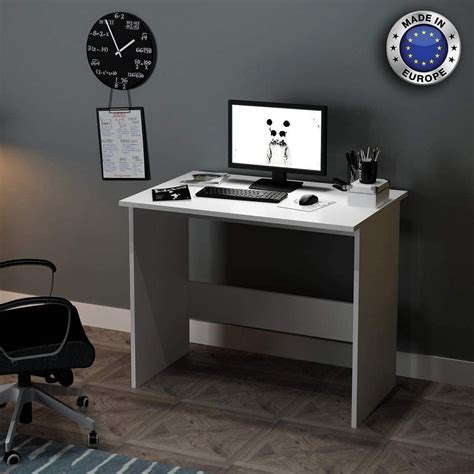 Small Desk for Small Spaces, Modern Sturdy Small Office Desk, White ...