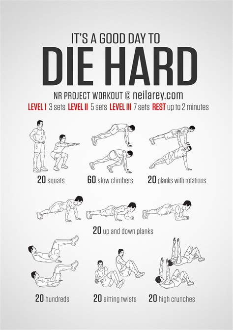 Die Hard Workout | Hard workout, Workout routine, Gym workout tips