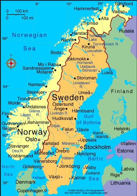 Map of the Kingdom of Sweden