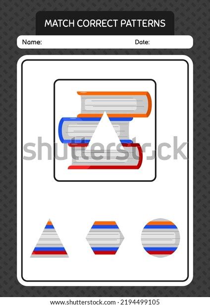 Match Pattern Game Book Worksheet Preschool Stock Vector (Royalty Free) 2194499105 | Shutterstock