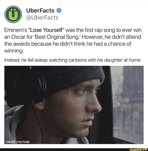 Eminem's "Lose Yourself" was the first rap song to ever win an Oscar for 'Best Original Song ...