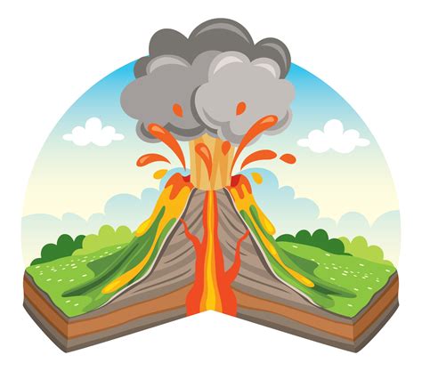 Volcano Erruption And Lava Drawing 2391221 Vector Art at Vecteezy