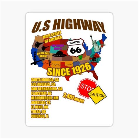 "US Highway Sightseeing Map" Sticker for Sale by Alienbunker | Redbubble