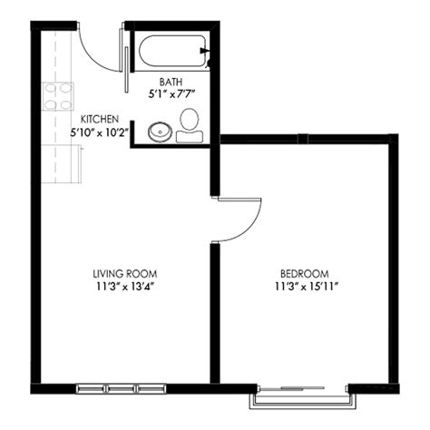 One Bedroom Floor Plan With Dimensions | Floor Roma