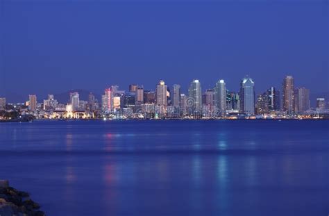 City skyline at night stock photo. Image of reflection - 13532680