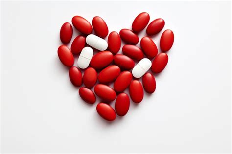 Premium AI Image | Red Heart and Medication Pills