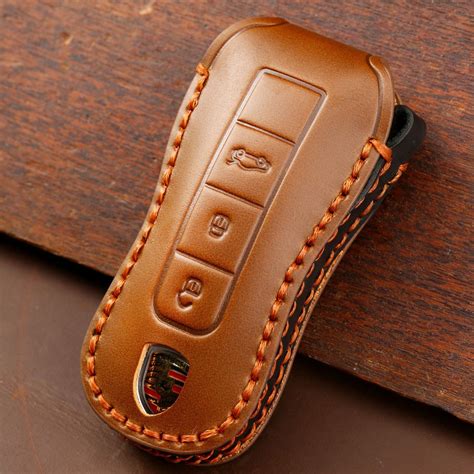 Porsche car key case Leather Car Keychain Cover Fit for | Etsy