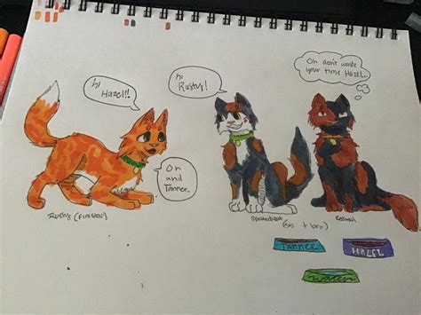 Kittypet Spottedleaf and Redtail meeting Rusty ( Firestar) | Warrior Cats