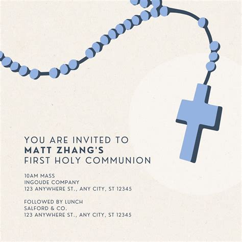 First Holy Communion Blank Invitations