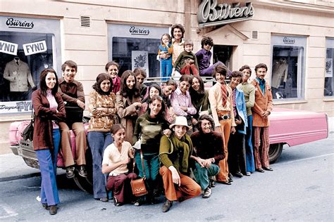 The Bin Laden family on vacation in Sweden, 1971. Osama Bin Laden is second from the right, in a ...