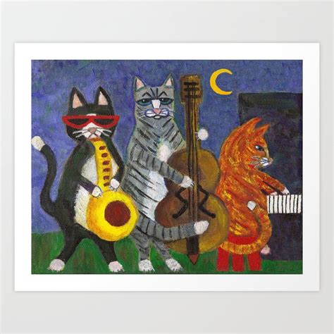 Jazz Cats Art Print by The Blue Cat | Society6