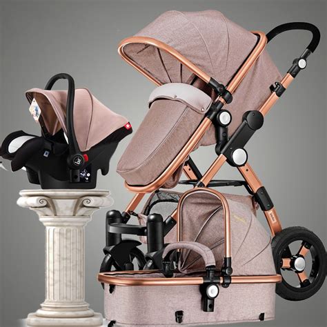 2019 Gold Baby Stroller High Landscape Can Sit Or Lie Shock Deck ...