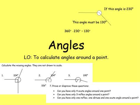 Angles around a point presentation and worksheet | Teaching Resources