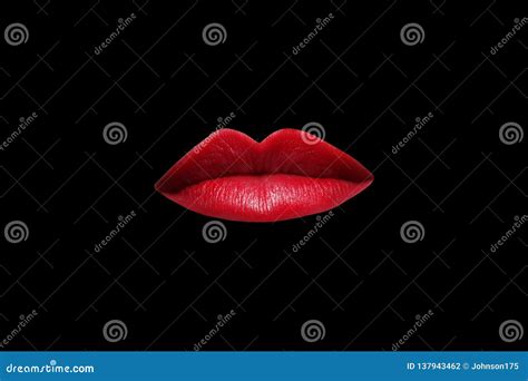 Red Lips Isolated on a Black Background Stock Photo - Image of cosmetic, feminine: 137943462