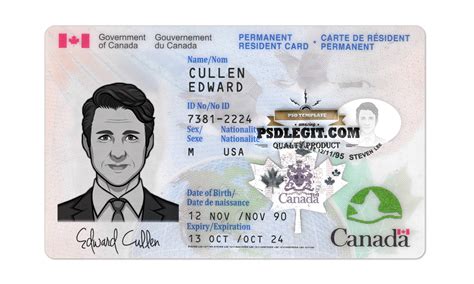 Canada ID Card Psd Template in 2021 | Psd template downloads, Psd templates, Templates