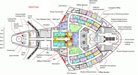 Deck Four floorplan of Nova-class starship. | Trek deck, Deck plans, Star trek