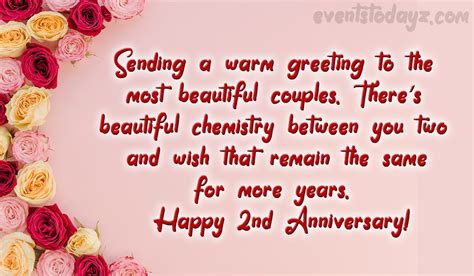 Happy 2nd Anniversary Wishes, Quotes & Messages