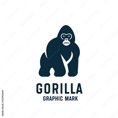 Simple Iconic Gorilla Logo Design. Vector Illustration. Stock Vector ...