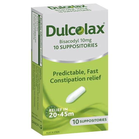 Dulcolax Suppository 10mg Adult 10 Pack - Chemist Warehouse