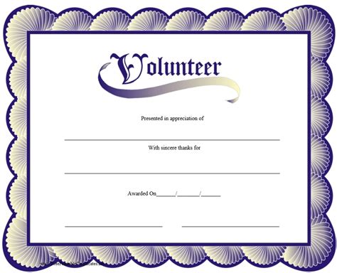 9 Free Sample Volunteer Certificate Templates - Printable Samples