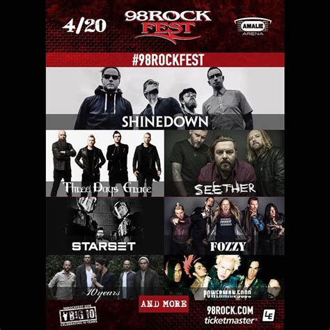 98 Rockfest lineup: @Shinedown Three Days Grace Seether more coming to ...