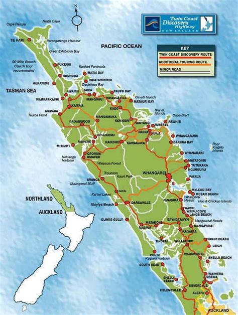 Northland Region, this is a reasonably detailed map to plan the Northland paddle. Ocean Key, Map ...