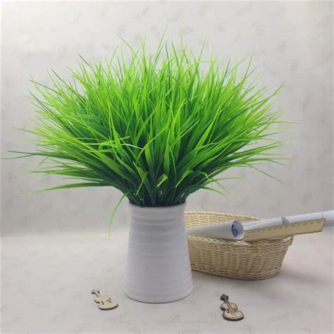 Adeeing Pretty Simulate Artificial 7 Branch Spring Grass Decorative ...