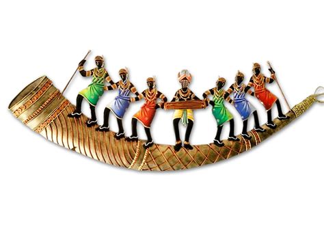 TRUMPET 7 ADIVASI PEOPLE Indian traditional Wall/Home Art and | Etsy