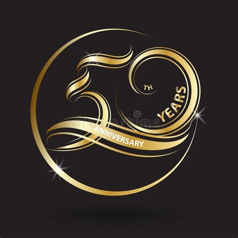 Golden 50th anniversary sign and logo for gold celebration symbol stock ...