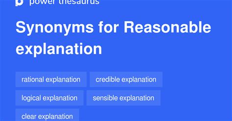 Reasonable Explanation synonyms - 561 Words and Phrases for Reasonable Explanation