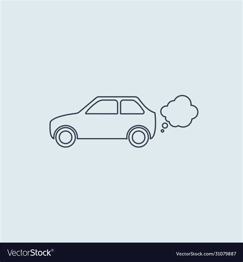 Car outline simple icon on blue white background Vector Image