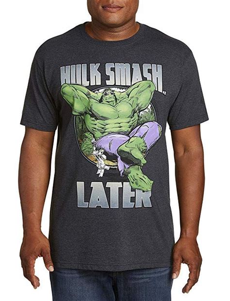 True Nation by DXL Big and Tall Hulk Smash Later Graphic Tee Shirt, t ...