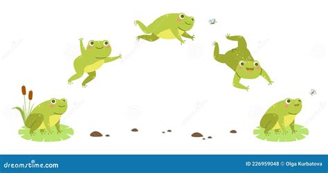 Frog Jump. Various Frog Jumping Animation Sequence, Jump Green Toad ...