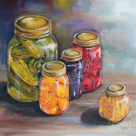 Canning Jars Painting by Kristine Kainer - Pixels