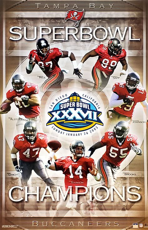 Tampa Bay Bucs Super Bowl XXXVII Champions Commemorative Poster - Star ...