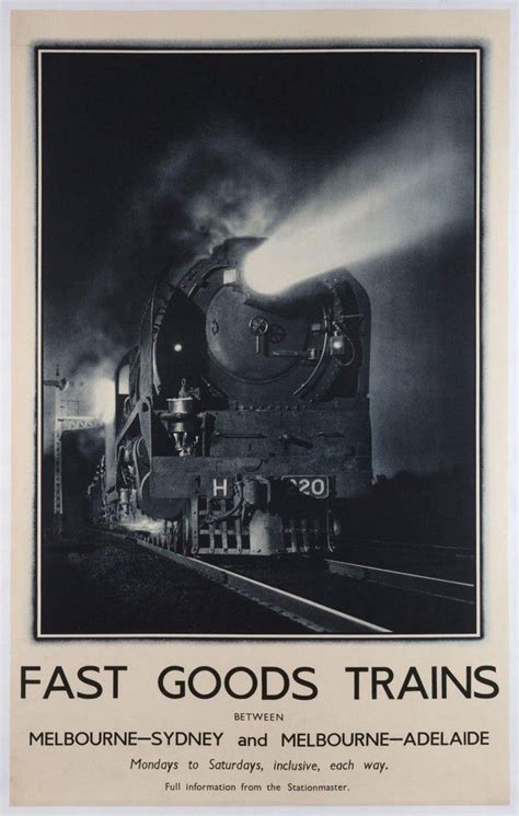 Fast Goods Trains: Melbourne to Sydney and Adelaide (1930s) - Prints ...