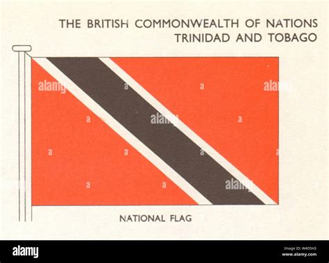 TRINIDAD AND TOBAGO FLAGS. West Indies. National Flag 1965 old vintage ...